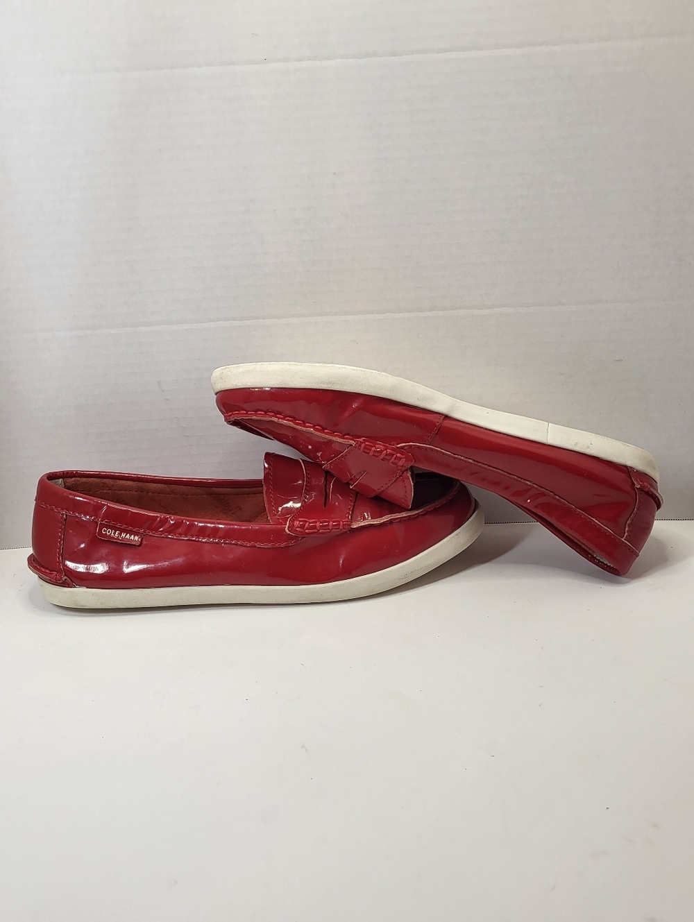Cole Haan Pinch Maine Classic Red Patent Leather Penny Loafers Size 9.5 - Picture 6 of 15